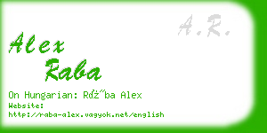 alex raba business card